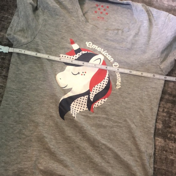 🌖 Medium 7/8 short sleeve unicorn gray shirt - Picture 3 of 5